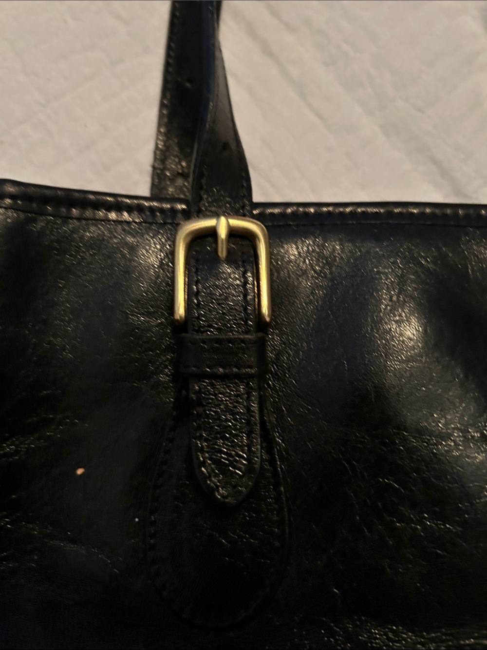 Cadillac pocket book Emblem Black Leather Tote Bag - Picture 3 of 6